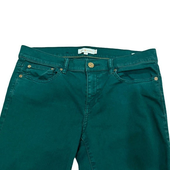 Tory Burch Super Skinny Jeans Malachite Green - Size 30 - Picture 3 of 7